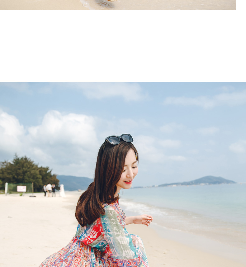 Bohemian kích thước lớn đu lớn mùa hè voan mỏng bên bờ biển khu nghỉ mát bãi biển váy tay áo đầm lỏng dress váy dài công sở