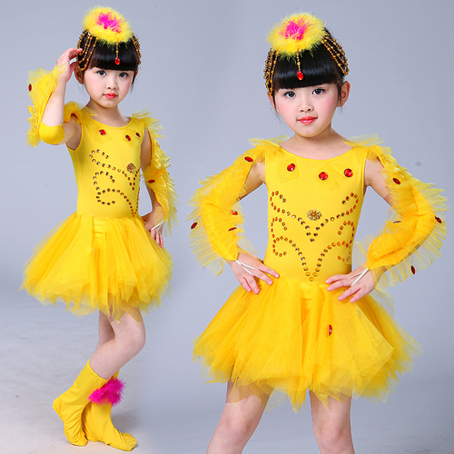 girls princess ballet chorus dresses Kindergarten animal children chicks also crazy performance dress girl pengpeng gauze dress Princess Dress Dance Dress Girl