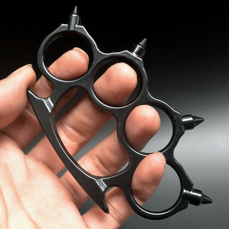 Outdoor Camping Pointed Finger Tiger Fist Ring Four-Finger Tool Safety Fitness Defense Ring Hand Buckle Fist Buckle Flap Pocket Pants Edc