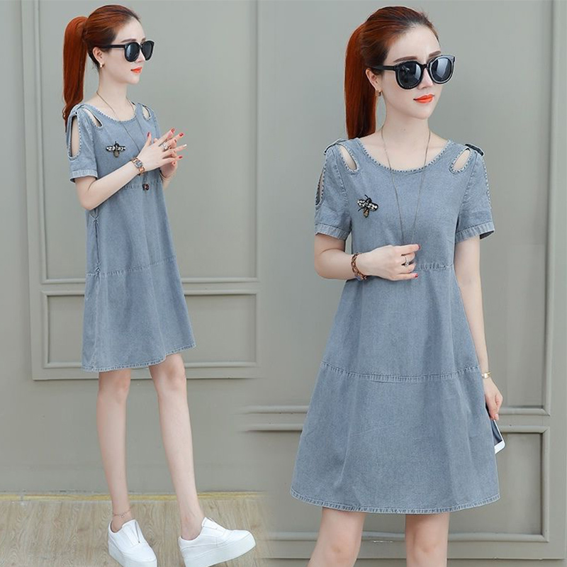 Guangzhou Shisanxing High-End Women's Fashion Hot-Selling 2026 Summer Tencel Thin Denim Dress Denim Skirt Shenzhen Nanyou