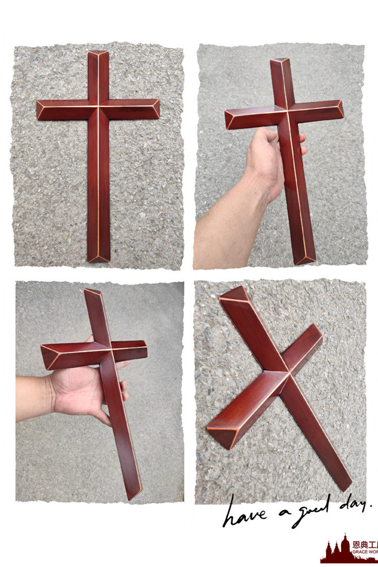 Cross wall pendant solid wood solid hand in solid wood