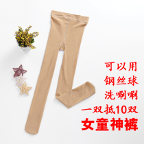 Childrens flesh color bottoming wow spring and autumn stockings girls pantyhose anti-hook silk dancing socks steel stockings anti-Pilling