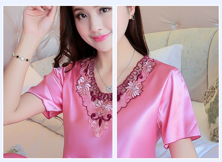 Bộ đồ ngủ mùa hè dành cho nữ Bộ đồ ngắn Hàn Quốc mùa hè Áo hai dây nữ mỏng băng lụa mùa xuân mùa thu gợi cảm thời trang nữ