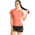 Buộc áo thể thao cho phụ nữ tay ngắn cổ tròn mùa hè chạy marathon tập thể dục yoga áo thun ngoài trời nhanh khô Áo phông thể thao