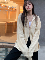 Big Code Women Dress Superior Sweater Jacket Woman 2022 Early spring New Fat mm Covered Meat Loose Knit Cardigan Blouse