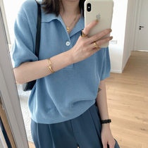 Big Code Womens Dress 2022 New Summer Knit Short Sleeve Fat Younger Sister Easy To Slim Ice Silk Cover Tummy Tshirt Blouse