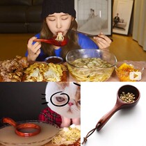 South Korea Eat Sow Berzhanboki Same-day Style Solid Wood Water Ladylike Soup Spoon Hot Pot Rice Spoon Seasoned Rice Spoon Cutlery