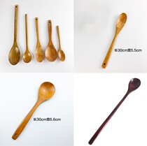 South Korea Eating Podcast in the same style Tableware Non Stick Pan Solid Wood No Lacquer Long Handle Fried Vegetable Fried Meat Shovel Seasoned Spoon