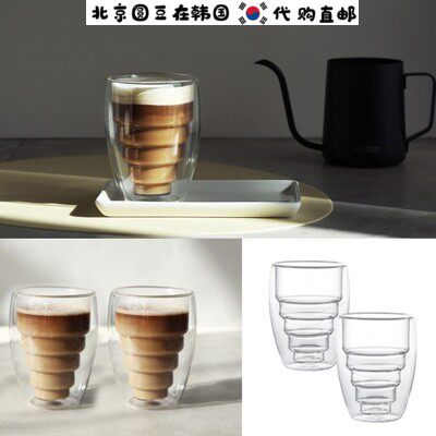 Korean Direct Mail Eats Same Double Glass Spiral Egg Scroll Juice Beer Coffee Cup