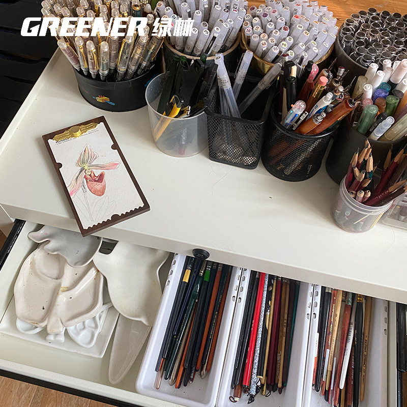 Greener Storage Cart Art Supplies Tool Storage Cabinet Drawer-Type Multi-Layer Mobile Trolley Storage Cabinet Storage Rack