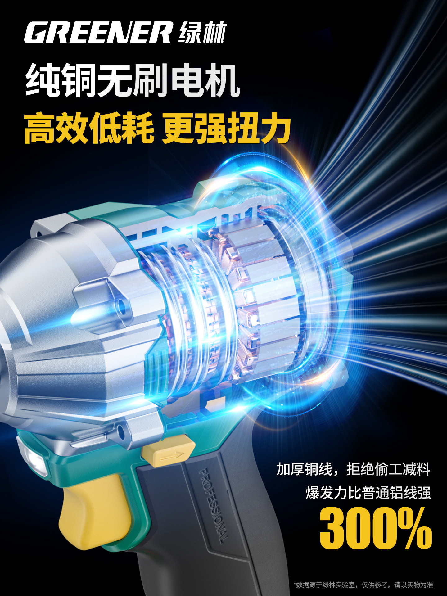 Green Forest Electric Wrench, High Torque Impact Lithium Battery Air Gun, Tire Repair, Auto Repair, Woodworking, Multifunctional Genuine Tool