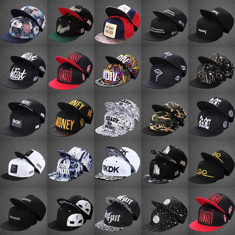 Hat Male tide flat cornice Men's hip hop hat Korean ins tide brand summer flat edge baseball cap Female flat tongue cap