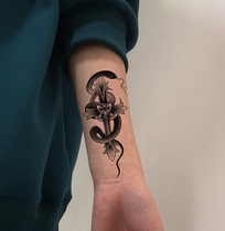 Black Mamba disc cross tattoo sticker personality sexy durable sticker painted tattoo big coffee original
