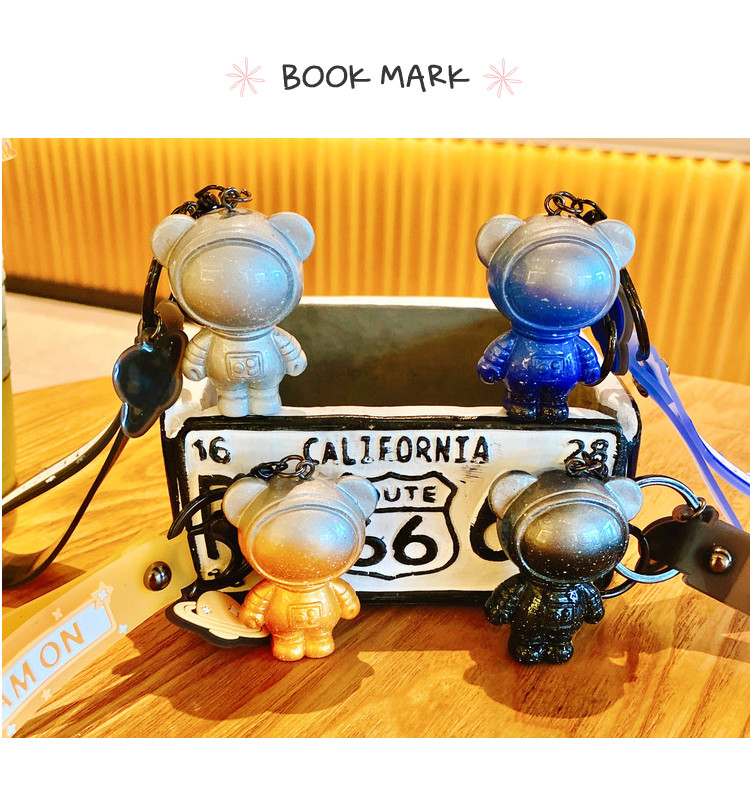 创意星空宇航员钥匙扣可爱卡通小熊公仔挂件汽车包包挂饰礼品批发详情1