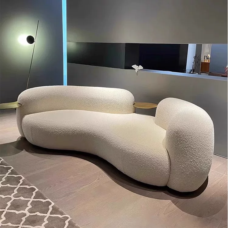 Creamy Creative Alien Sofa Light luxury pea arc sofa living room small apartment larch cashmere beauty salon