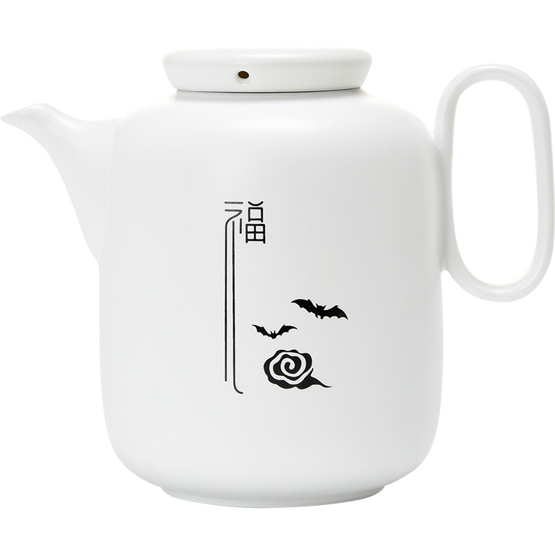 Jun ware teapot single pot of contracted zen household utensils, high - capacity ceramic tea kettle handle pot of 960 ml