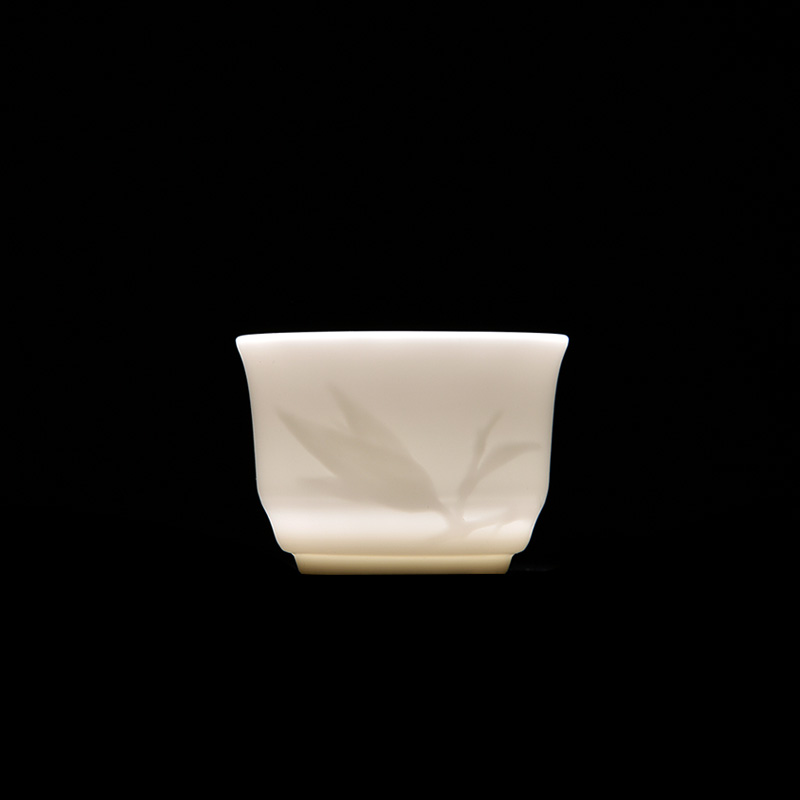 Jun ware built fine white porcelain kung fu tea cups dehua white porcelain bamboo cups unglazed ceramic tea cups