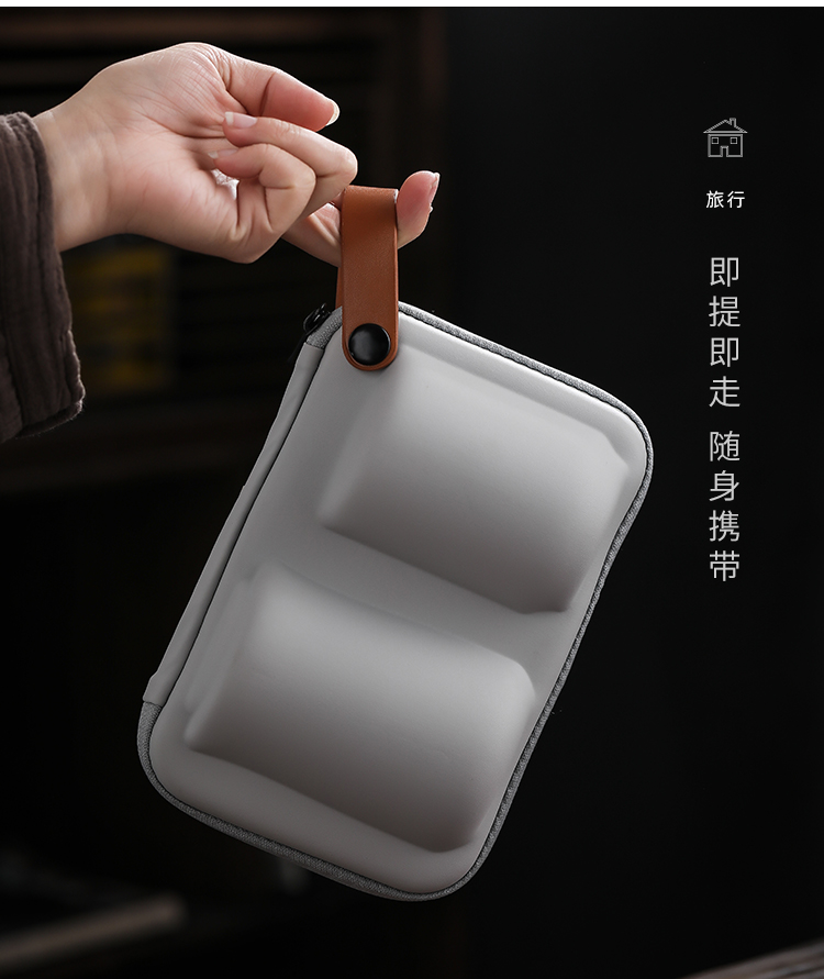 Jun ware matrix crack of glass ceramic contracted small travel tea set outfit portable teapot teacup. A pot of three cups