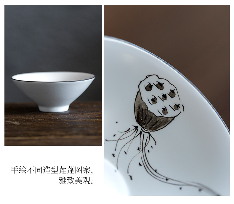 Jun ware up porcelain kung fu tea set the features of a complete set of hand - made of ceramic tureen household set of 6 cups