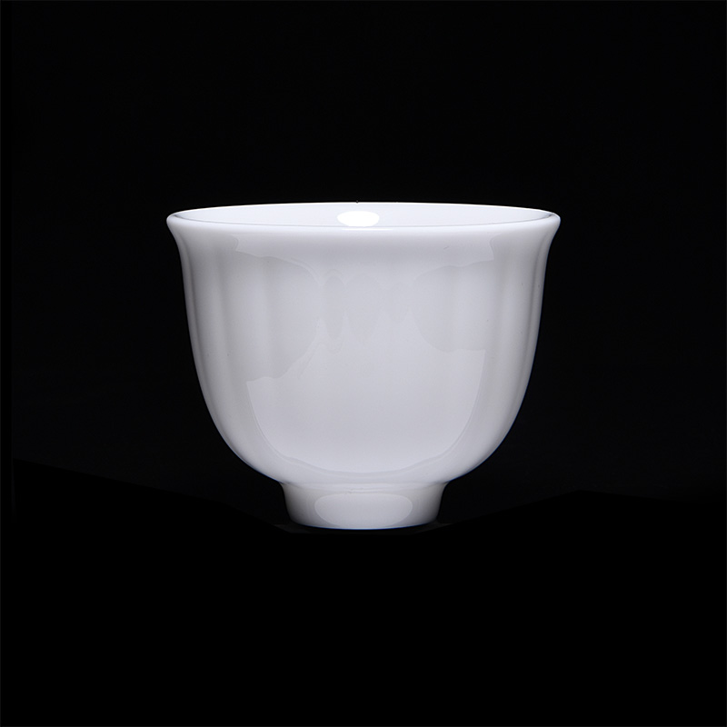 Jun ware fine white porcelain cups dehua lard white ceramic sample tea cup kung fu tea set individual petals cup cup