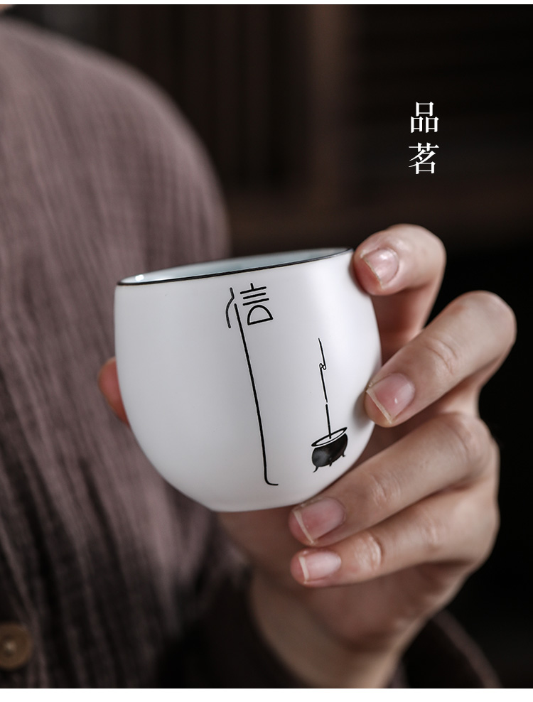 Jun ware home suits for large teapot contracted ceramic teapot teacup Chinese tea set a pot of six cups of gift boxes