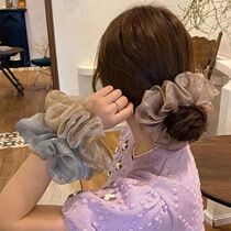 Large Intestine Hair Ring Female Super Fairy large Pearls Net Yarn Augen Yarn Hair Rope Zhair Leather Set Korea Nets Red Hair Rope Hair Accessories