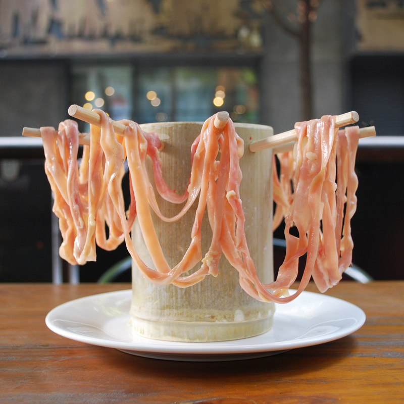 Bamboo hot pot restaurant duck intestine rack hot pot tableware creative personality duck intestine bracket goose intestine rack with goose intestine display rack