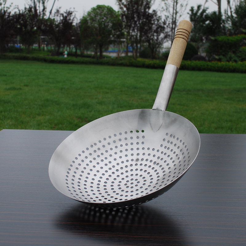 Spin net stainless steel large colander filter large commercial fried kitchen colander oil colander spoon spoon fence