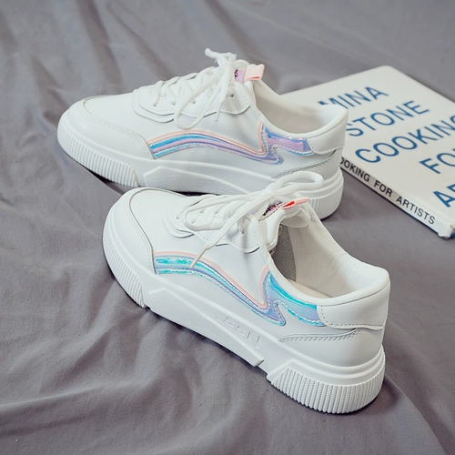 Осенние универсальные модные кроссовки для школьников и студентов, спортивная белая обувь, сезон осень 2020, в корейском стиле