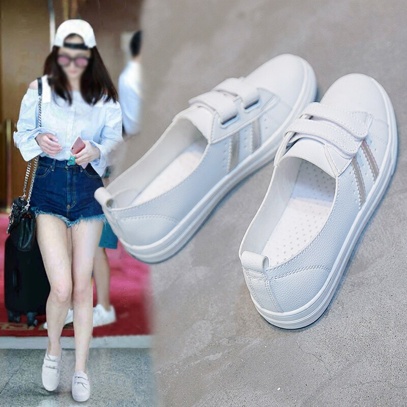 2021 spring new small white shoes female Korean version of Joker shallow mouth Net red pop breathable one pedal lazy women's shoes