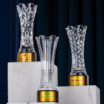 Creative trophy vase company trophy practical trophy prize original decoration crystal trophy production Annual Meeting