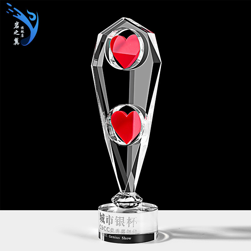 Crystal trophy custom-made free lettering Enterprise Annual Meeting Award Nurse's Day Love Charity prize gift