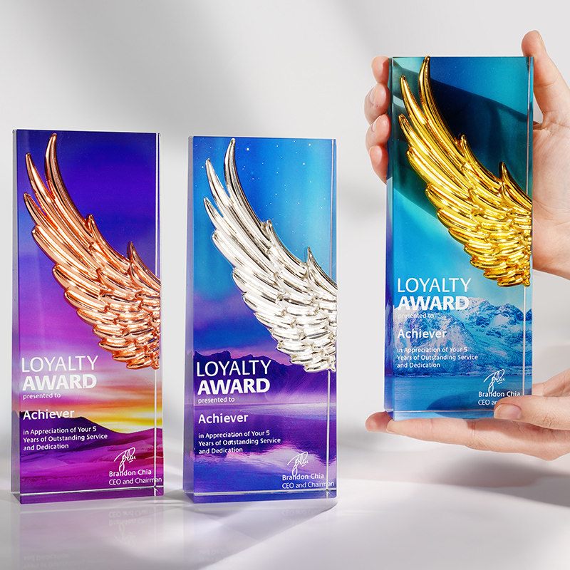 Crystal Trophy Customized Medal Customized Creative Color Printing High-end Champions Annual Meeting Excellent Employees Awards