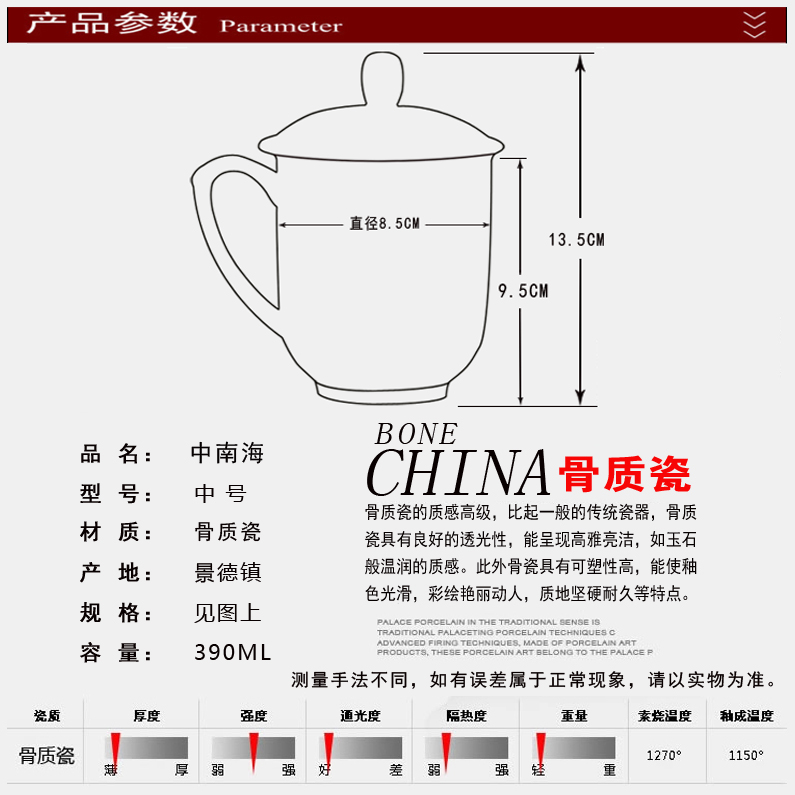 Jingdezhen ceramic cups with cover glass office meeting ipads porcelain cup silver gift custom LOGO