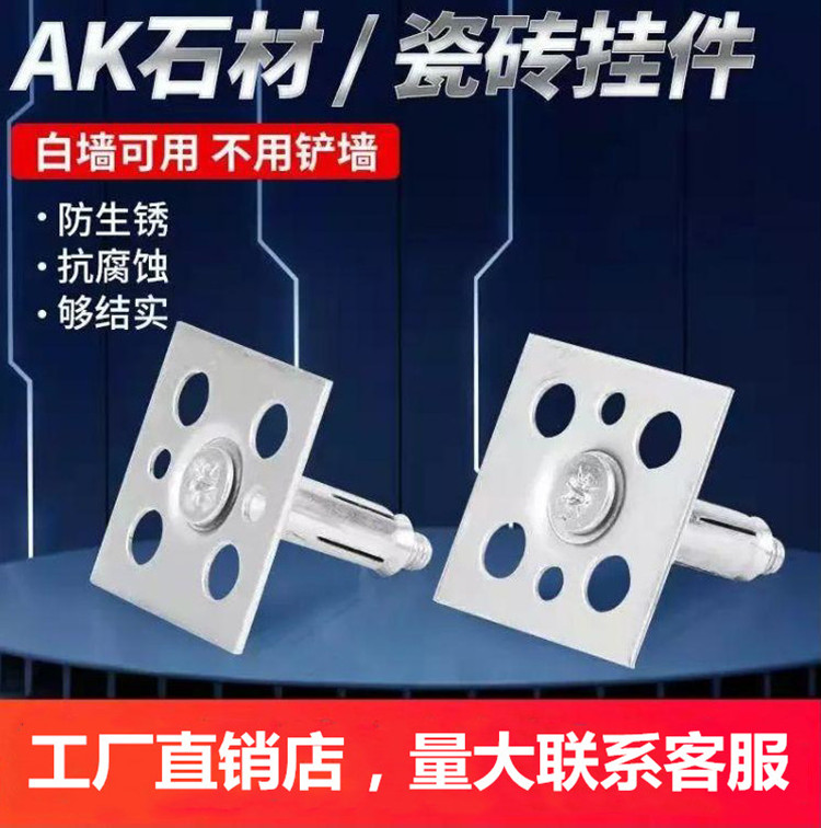 Dry hanging tile fittings fixing parts fasteners New stainless steel hook point hanging iron schist slab background wall pendant