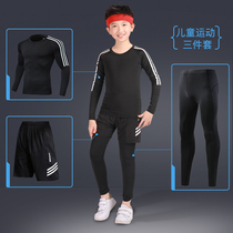 Childrens Sports Tight Training Clothing Mens Fitness Clothing base shirt Running Basketball Football Sports Set