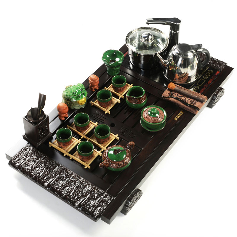 Hui, make violet arenaceous kung fu tea set a complete set of tea sets induction cooker solid wood tea tray