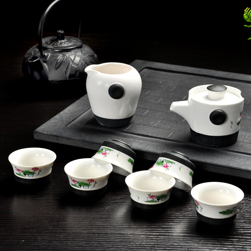 Hui, make up kung fu tea set of a complete set of ceramic tea set up cups lid bowl of tea set