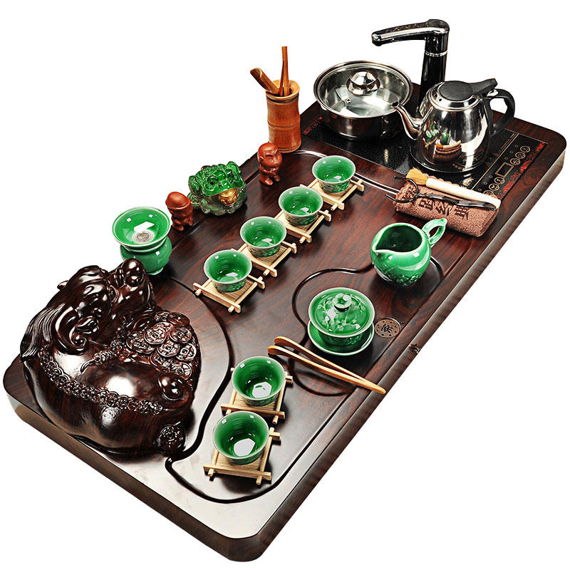 Hui, make tea sets tea set a complete set of violet arenaceous kung fu tea set ceramic electric magnetic furnace technology wood tea tray of tea table