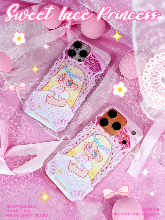 Girls Cute Princess Lace Pattern iPhone Case