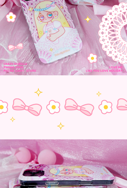 Girls Cute Princess Lace Pattern iPhone Case