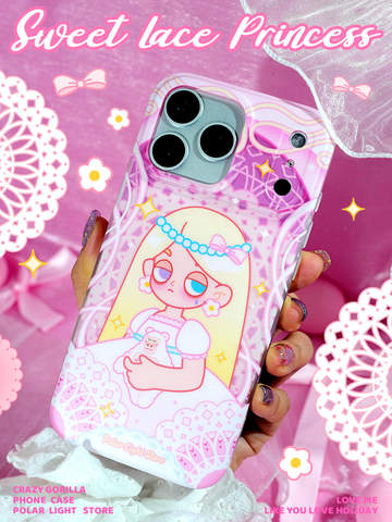 Girls Cute Princess Lace Pattern iPhone Case