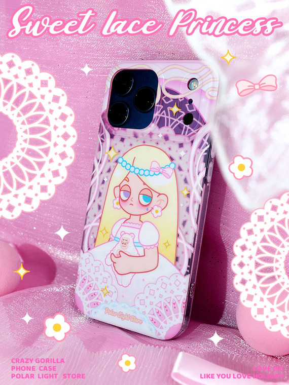 Girls Cute Princess Lace Pattern iPhone Case