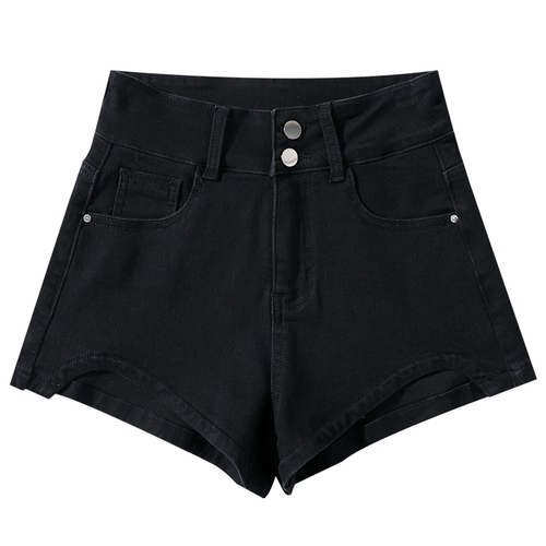 Черная джинсовая юбка, шорты, летние тонкие штаны, высокая талия, 2024 года, А-силуэт, в американском стиле