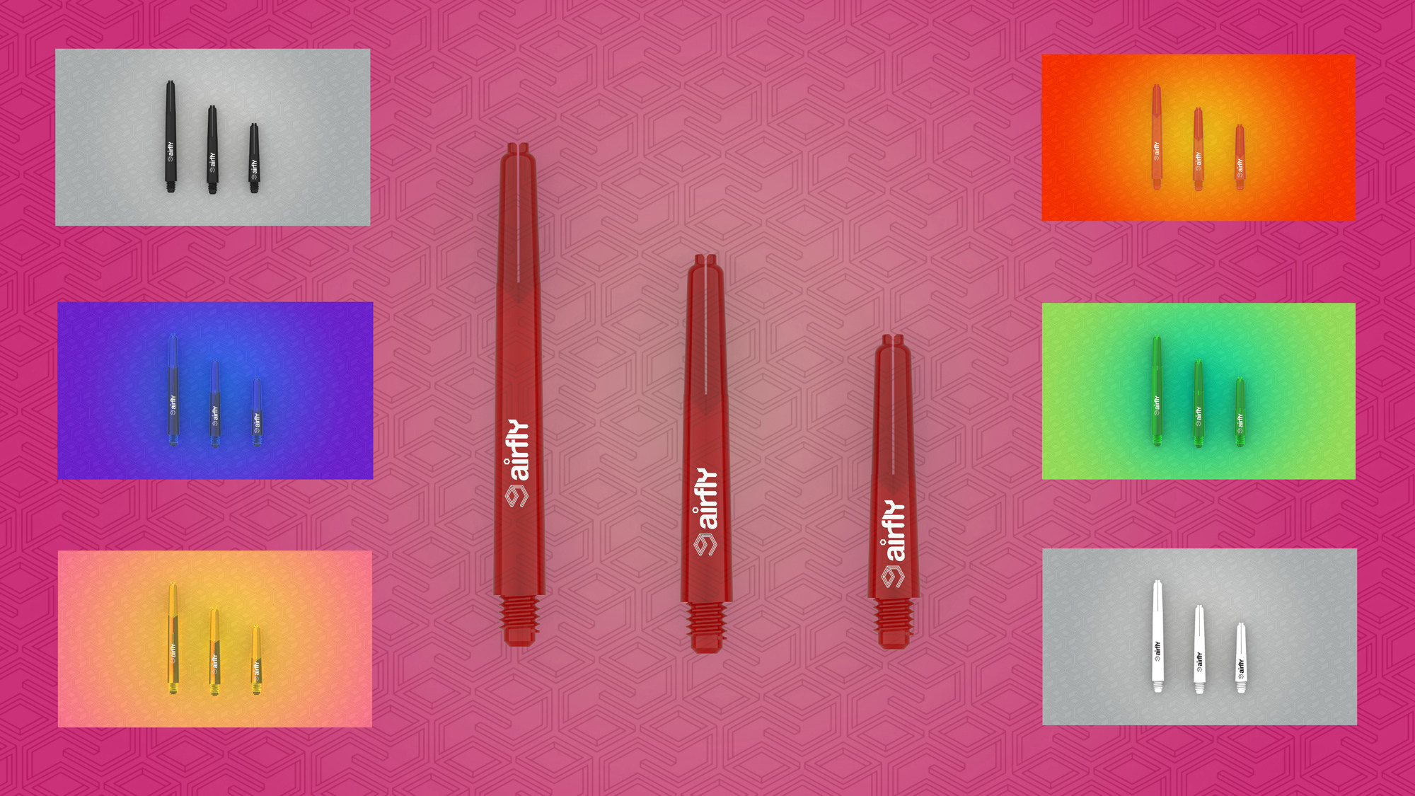 Nine card dart three pack AIRFLY series dart shaft set, durable and long-lasting, available in three lengths (1627207:1170122360:Color classification:Red 40mm)