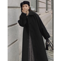 Woolen coat women 2021 New woolen jacket medium long Hepburn wind small man black explosive thickened