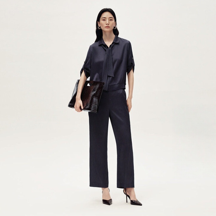 Women's Adjustable 7/8 Sleeve Blouse/Casual Pants Set, New Autumn 2026 Collection