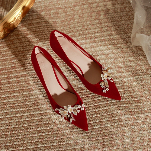 Красные свадебные туфли, обувь, высокий традиционный свадебный наряд Сюхэ для невесты, свадебное платье для беременных, 2025 года