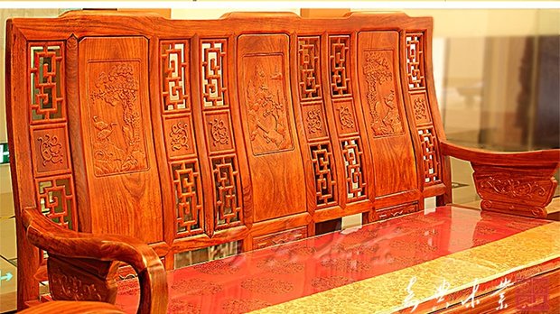 Ưu đãi đặc biệt sofa gỗ gụ gỗ hồng mộc Wanzi gỗ rắn phát minh rõ ràng đồ nội thất cổ kết hợp sofa gỗ gụ năm mảnh - Bộ đồ nội thất bàn ghế hiện đại