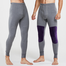 2-Pack Mens warm autumn pants cotton spring and autumn knee pads with velvet strap tight loose pants leggings men